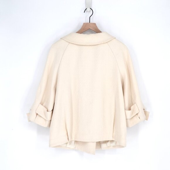 3.1 Phillip Lim Double Breasted Short Coat Cream Cotton 3/4 Sleeve Women's 2 - Picture 6 of 12